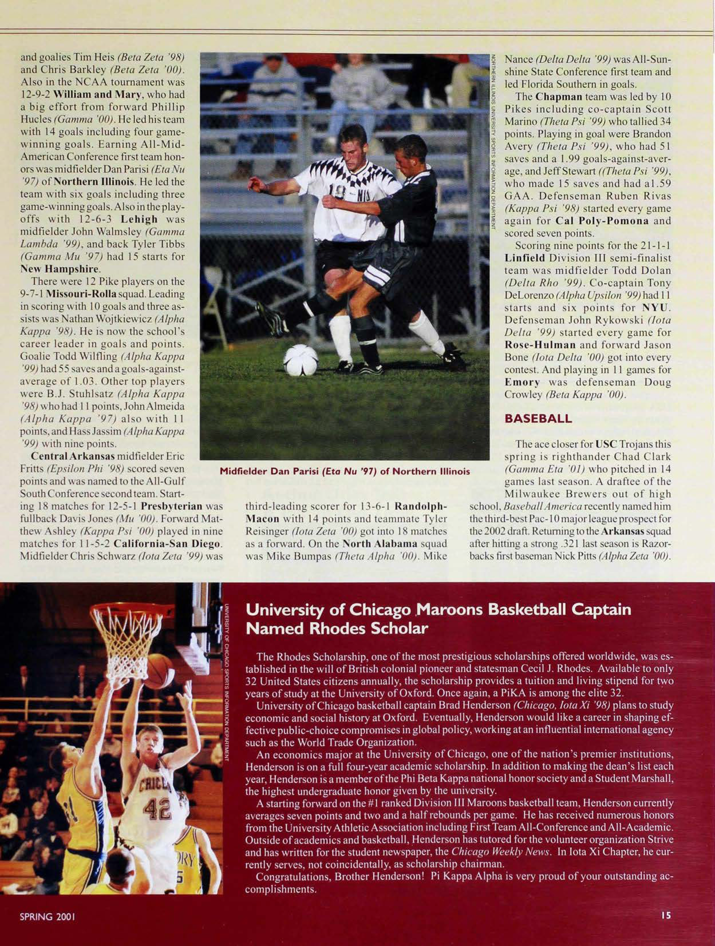 University Of Chicago Maroons Basketball Captain Named Rhodes Scholar